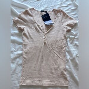 brandy melville zelly top, pink and white striped. new with tags, o/s